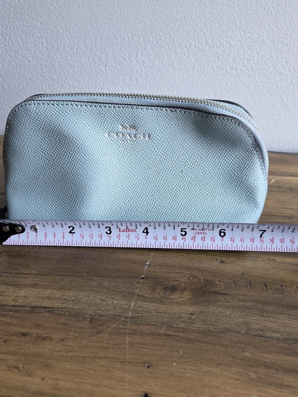 COACH Light Blue Women's Cosmetic Pouch Makeup Bag